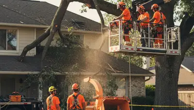 Emergency tree service crew responding to storm damage in Harrisburg, PA