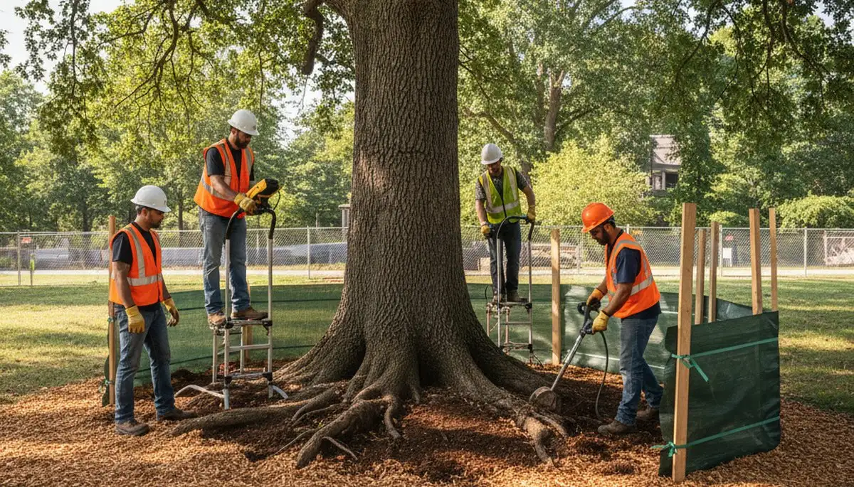 Arbor Tree Care protecting tree roots in Harrisburg, PA during root protection services