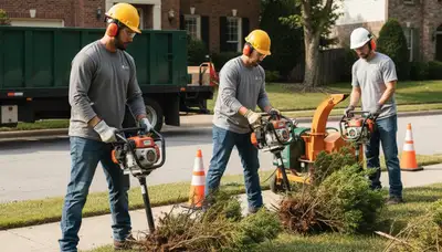Shrub removal service in Harrisburg, PA by Arbor Tree Care for overgrown landscape clearing