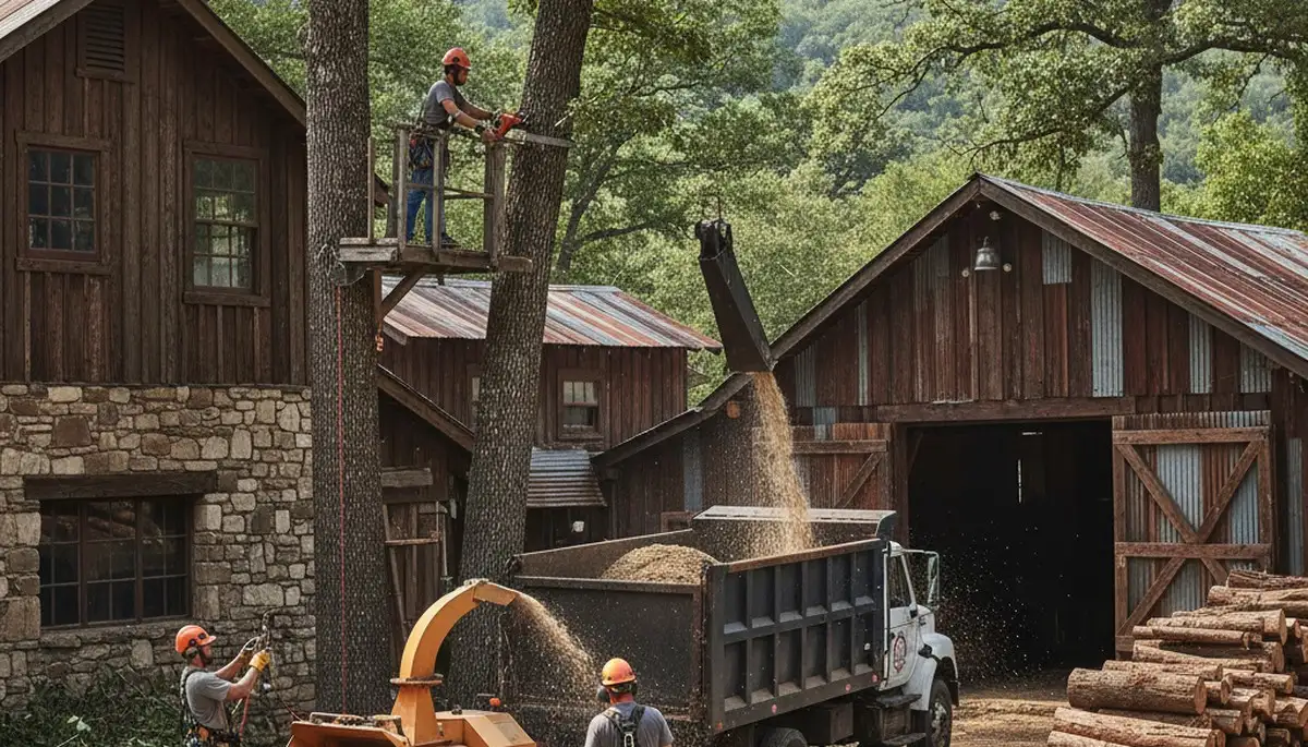 Tree service crew in Harrisburg, PA providing professional tree removal and trimming