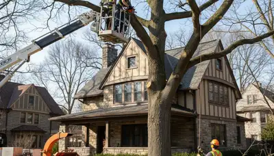 Tree service crew in Harrisburg, PA providing professional tree removal and trimming services