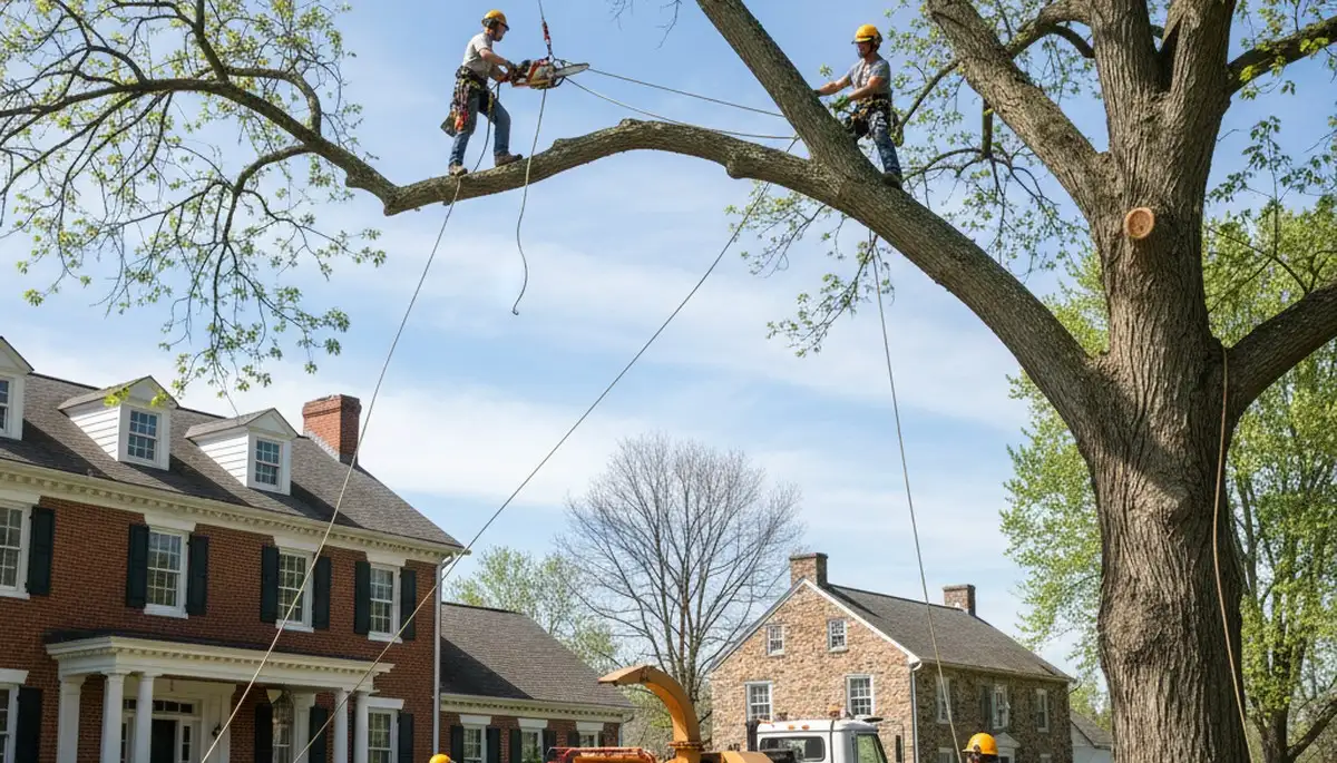 Tree service crew in Harrisburg, PA providing professional tree trimming and removal services