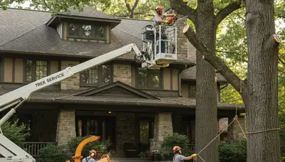 Tree service crew in Harrisburg, PA providing professional tree trimming and removal services