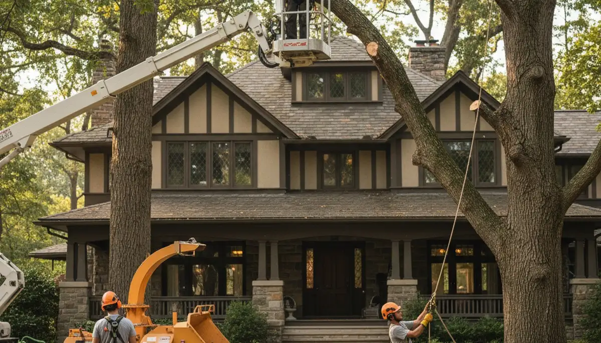 Tree service crew in Harrisburg, PA providing professional tree trimming and removal services