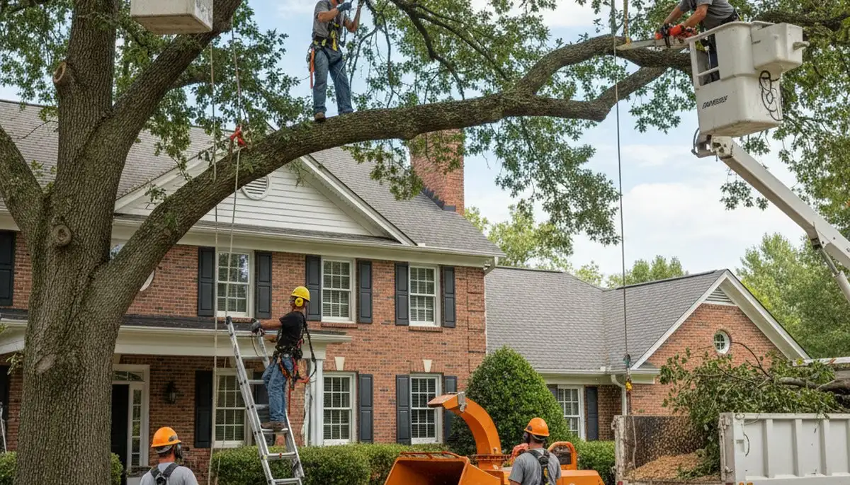 Tree service crew in Harrisburg, PA providing professional tree removal and trimming services