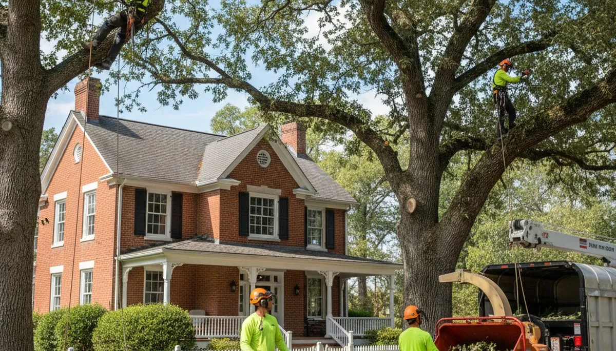 Tree service crew in Harrisburg, PA providing professional tree removal and trimming services