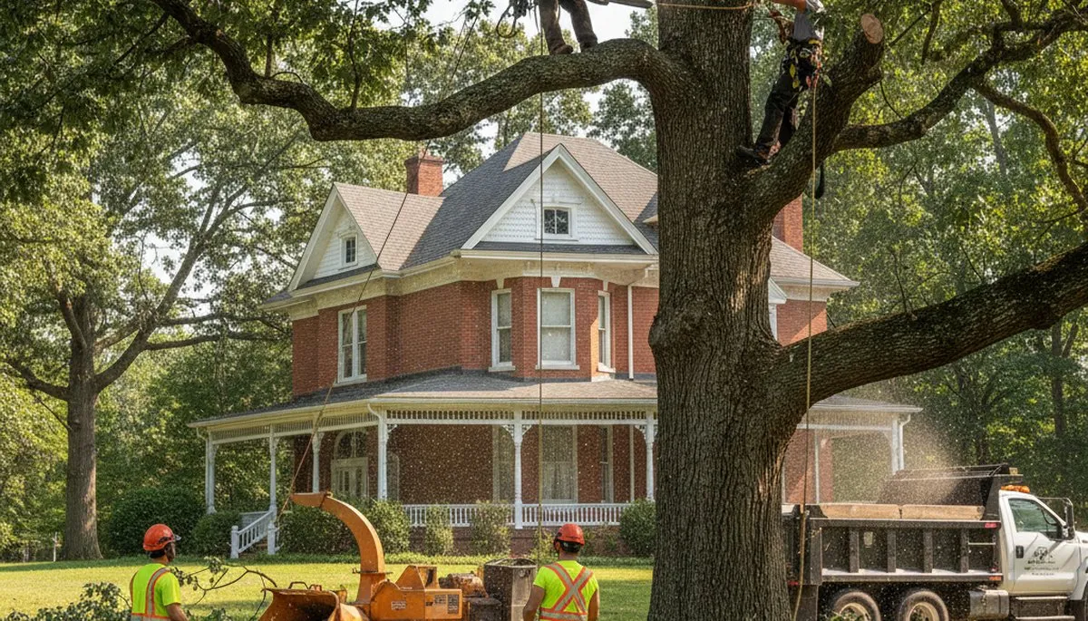 Tree service crew in Harrisburg, PA providing professional tree care and removal services