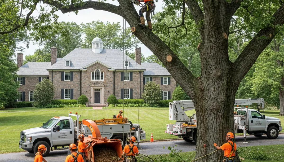 Tree service crew in Harrisburg, PA providing professional tree care for local properties