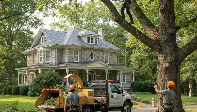 Tree service crew in Harrisburg, PA providing professional tree care and removal services