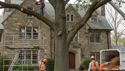 Tree service crew in Harrisburg, PA providing professional tree trimming and removal services