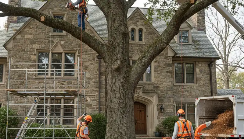 Tree service crew in Harrisburg, PA providing professional tree trimming and removal services