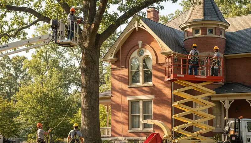 Tree service team in Harrisburg, PA providing professional tree removal and trimming services