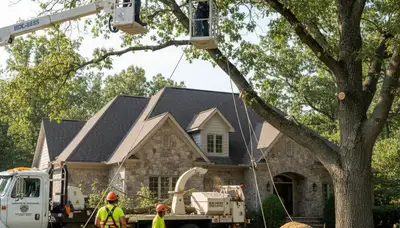 Tree service crew in Harrisburg, PA providing professional tree removal and trimming services