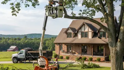 Tree service crew in Harrisburg, PA providing professional tree trimming and removal services
