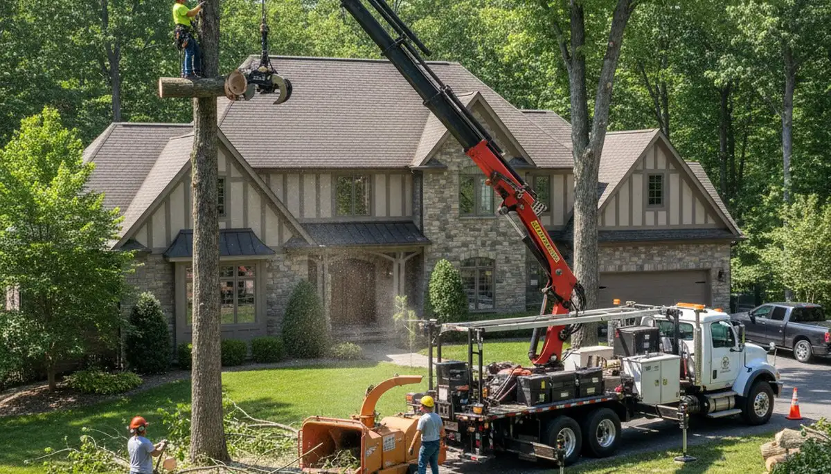 Tree service crew in Harrisburg, PA providing professional tree trimming and removal services