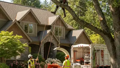 Tree service crew in Harrisburg, PA providing professional tree trimming and removal services