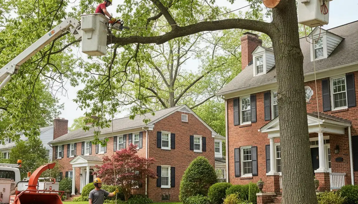 Tree service crew in Harrisburg, PA providing professional tree removal and trimming services