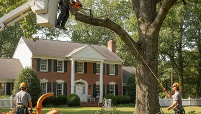 Tree service crew in Harrisburg, PA providing professional tree care for local property owners