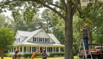 Tree service crew in Harrisburg, PA handling professional tree trimming and removal