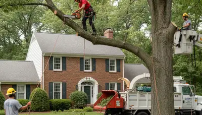 Tree service crew in Harrisburg, PA providing professional tree trimming and removal services