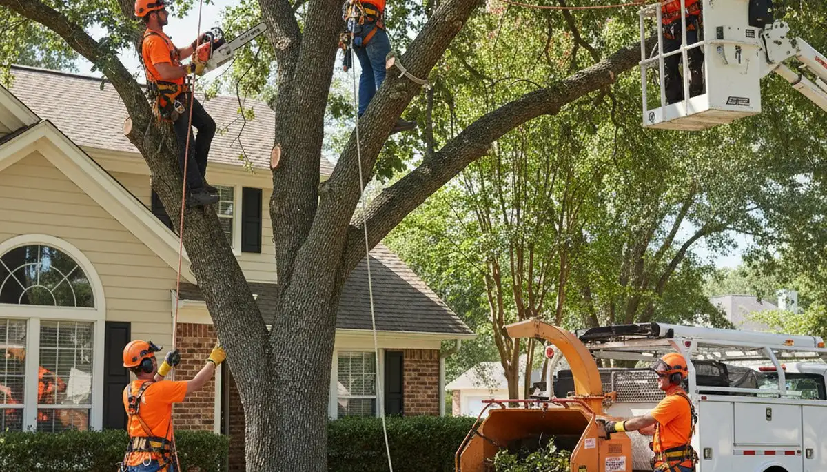 Tree trimming service crew in Harrisburg, PA providing expert arborist care for local properties